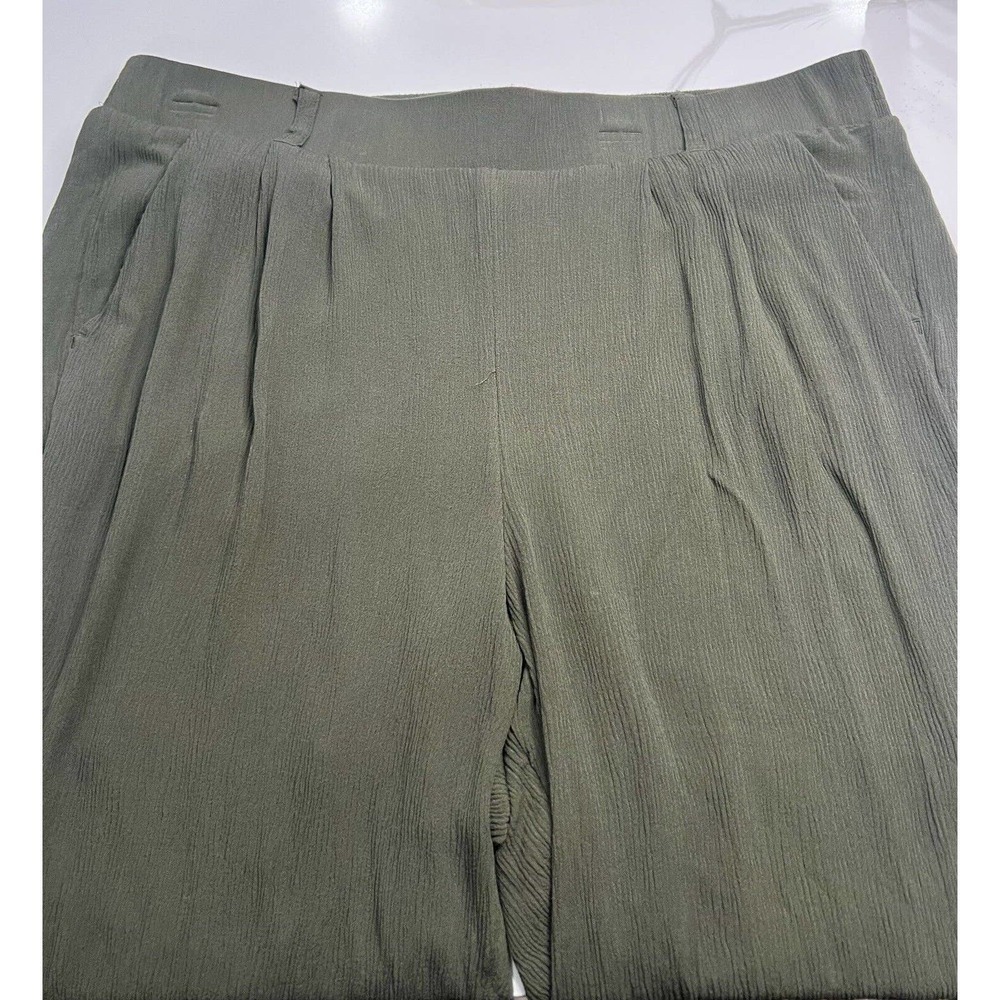Torrid Womens Green Wide Leg Pull On Pants High Rise Flowy
